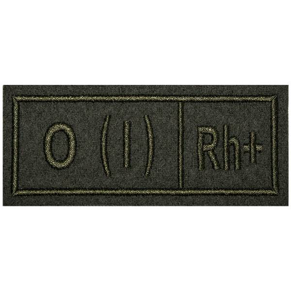 Нашивка ( шеврон ) на грудь Группа крови О (I) Rh+ 10х4 вышитая оливковая (2501968) - HAKKI