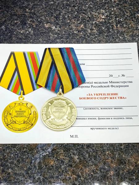 Медаль МО РФ - ЗА УКРЕПЛЕНИЕ БОЕВОГО СОДРУЖЕСТВА (2401413) - HAKKI