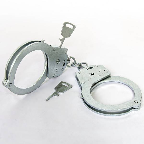 Наручники Handcuffs БР-1КФ ( БР-С БРС ) КРАБ модифицированные конвойные с фиксатором никелированные (3204023) - HAKKI