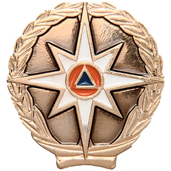 Эмблема ( знак ) петличная ( петлица ) МЧС России с тонировкой золотистая (2102106) - HAKKI