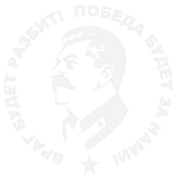 Наклейка на авто виниловая И.В. Сталин / Враг будет разбит! Победа будет за нами! 20х20 белая (12011021)