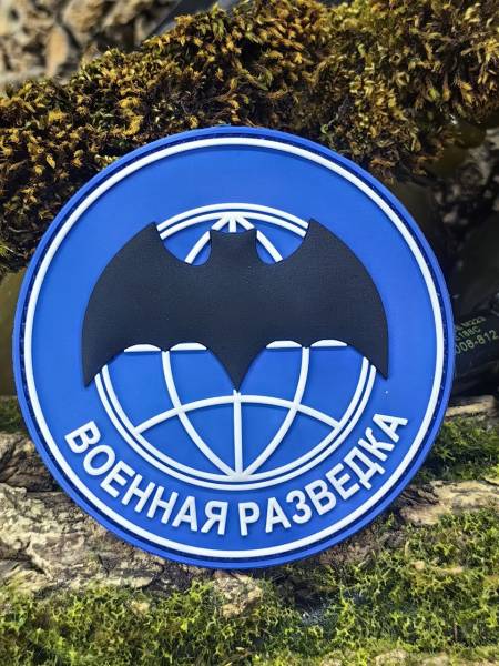 Нашивка ( шеврон патч patch ) тактическая ВОЕННАЯ РАЗВЕДКА 3D PVC на липучке D-8,5 синяя (2504362) - HAKKI