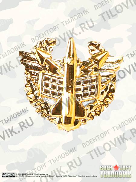 Эмблема ( знак ) петличная ( петлица ) ПВО золото пластиковая (2102147) - HAKKI