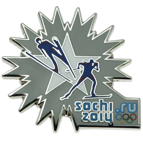 Значок ( знак ) олимпийский Сочи / Sochi 2014 команда России Лыжное двоеборье / Nordic Combined коллекционный на пимсе (2308006) - HAKKI