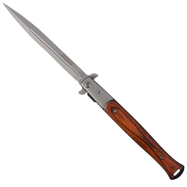 Нож складной TAC-FORCE полуавтоматический Big Boy Stiletto с клипсой коричневый (3913041) - HAKKI