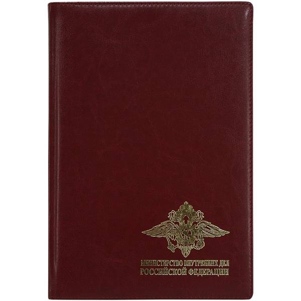 Книга для записей с символикой МВД России в клетку золото бордовая 120 л (4302992) - HAKKI