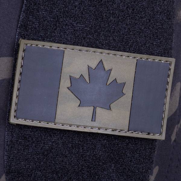 Нашивка ( шеврон патч patch ) тактическая Флаг CANADA ( КАНАДА ) 3D PVC ( пластизоль ) на липучке 8x4 оливковый (2504714) - HAKKI
