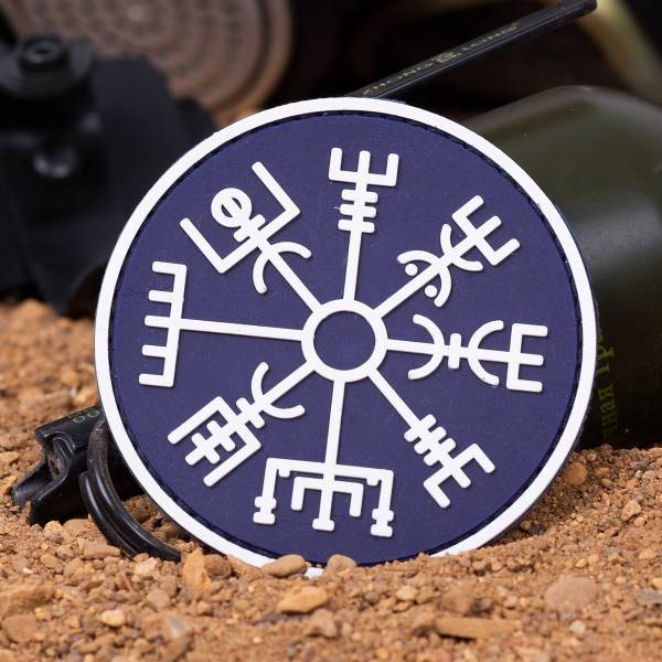 Нашивка ( шеврон патч patch ) тактическая Скандинавский компас 3D PVC ( пластизоль ) на липучке D-8 синий (2504754) - HAKKI