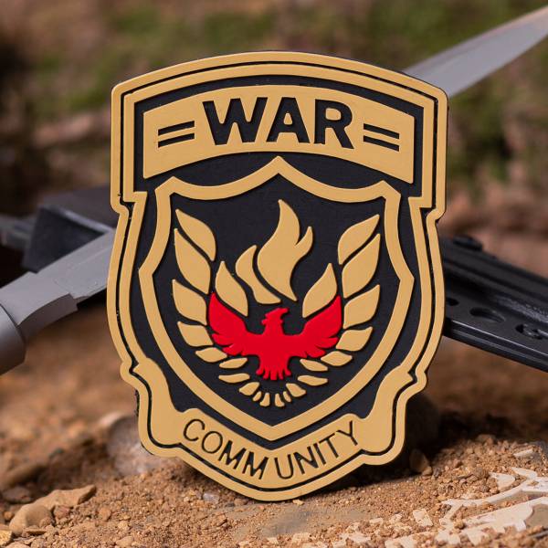 Нашивка ( шеврон патч patch ) тактическая WAR COMMUNITY 3D PVC ( пластизоль ) на липучке 8х10 черная (2504187) - HAKKI