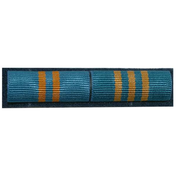 Планка №2 МЧС За отличие в военной службе 2 и 3 степени синий фон на клипсе (2405155) - HAKKI