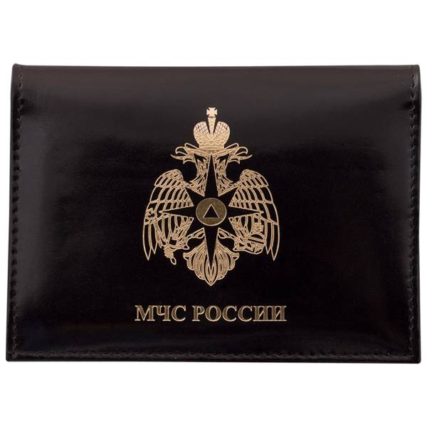 Обложка ( портмоне ) для автодокументов с жетоном МЧС России чёрная (4204004) - HAKKI