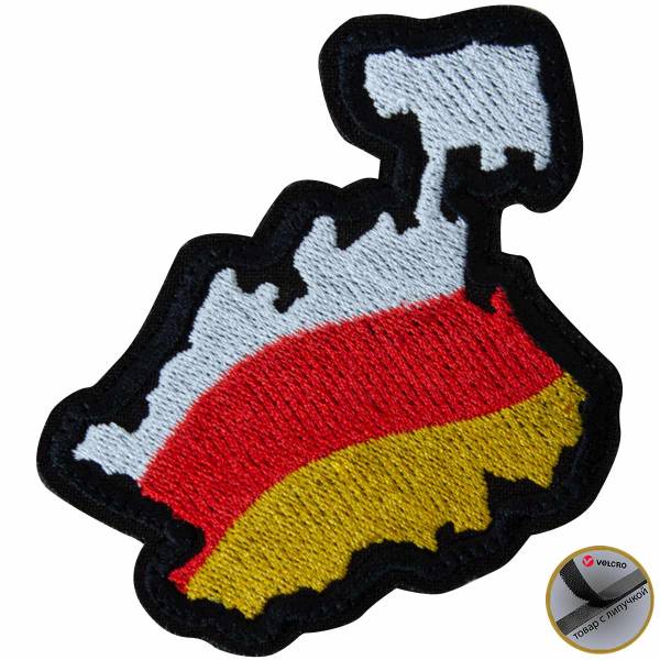 Нашивка ( шеврон патч patch ) тактическая Карта Северной Осетии вышитая на липучке 8х7,3 черная (2509284) - HAKKI