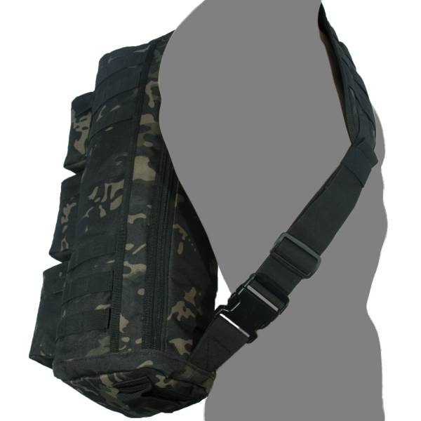 Рюкзак TAC тактический однолямочный камуфлированный 15х53х23 20 л camo-multi черный (3306958) - HAKKI