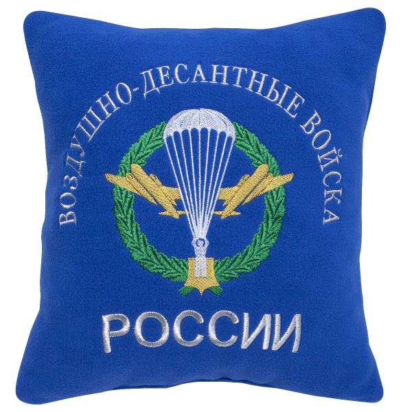 Подушка сувенирная с вышивкой ВДВ России 35х35 васильковая (4408985) - HAKKI