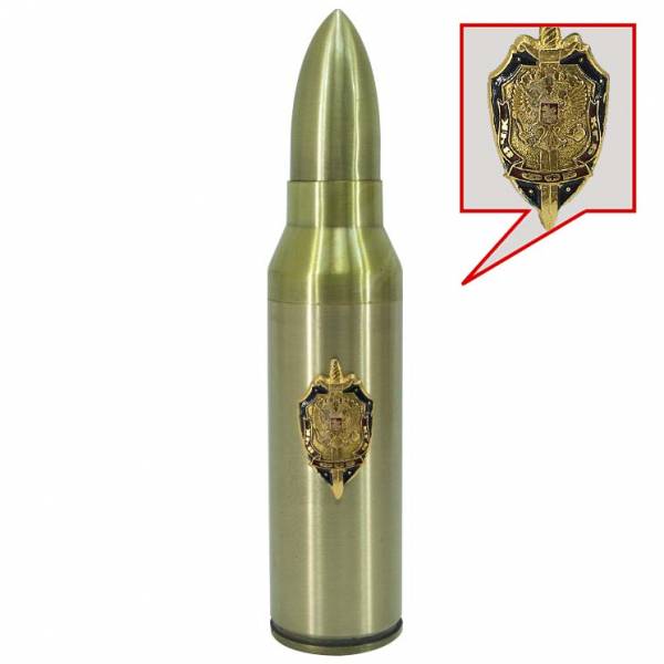 Зажигалка настольная Снаряд с символикой ВЧК КГБ ФСБ газовая (4403970) - HAKKI