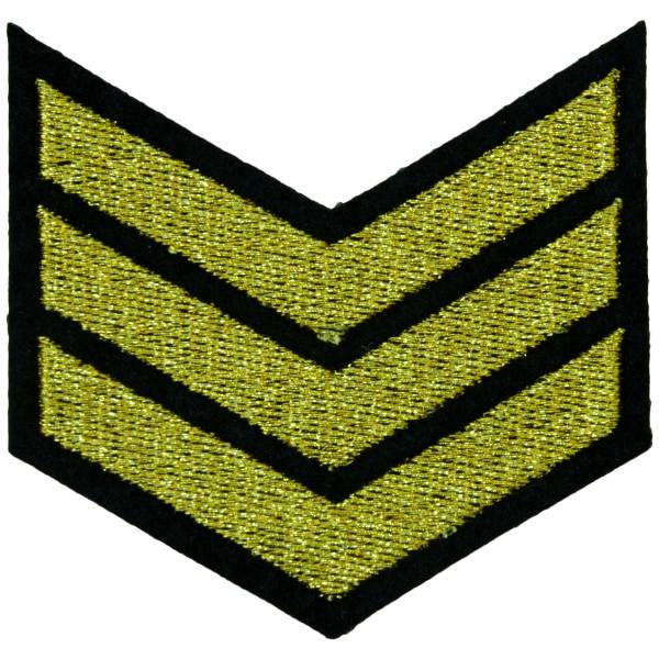 Знак - годичка ( нашивка шеврон ) нарукавный за выслугу лет ( по годам службы ) 3 года вышитый черный (2508105) - HAKKI