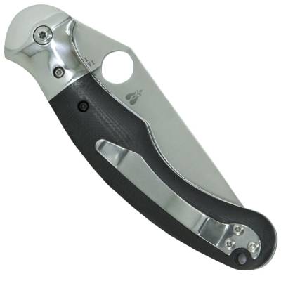 Нож складной Spyderco с клипсой черный (3914060)  - HAKKI.RU
