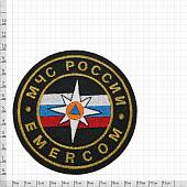 Нашивка ( шеврон ) на грудь МЧС России EMERCOM D-10 вышитая черная (2501929) - ВОЕНТОРГ ТЫЛОВИК