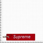 Брелок с символикой Supreme вышитый полоса ( лента ) 13х3 красный (4402425) - ВОЕНТОРГ ТЫЛОВИК