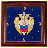 Часы настенные ФСО России вышитые на бархате 23х23 (4102001) - ВОЕНТОРГ ТЫЛОВИК