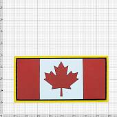 Нашивка ( шеврон патч patch ) тактическая Флаг CANADA ( КАНАДА ) 3D PVC ( пластизоль ) на липучке 8x4 желтый кант красно-белая (2504247) - ВОЕНТОРГ ТЫЛОВИК