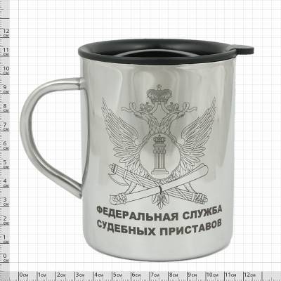 Термокружка металлическая с символикой ФССП России 450 мл (4602036) - HAKKI.RU