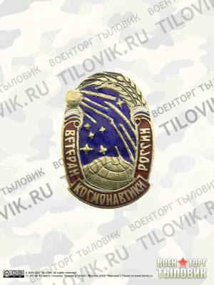 Знак нагрудный Ветеран Космонавтики закрутка (2301180) - HAKKI.RU