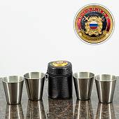 Набор подарочный стопки ( рюмки ) с символикой Полиция ООП МВД РФ в чехле 4х80 мл (4630206) - ВОЕНТОРГ ТЫЛОВИК