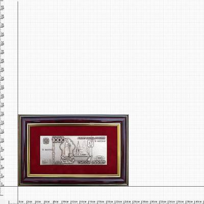 Плакетка ( панно ) Купюра ( банкнота ) Одна тысяча рублей 160х250 (4406253) - HAKKI.RU