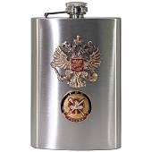 Набор подарочный с символикой ГРУ России / Герб ( Орел ) РФ ( фляга 9 OZ-270 мл+стопки 4х30 мл+лейка ) (4801925) - ВОЕНТОРГ ТЫЛОВИК