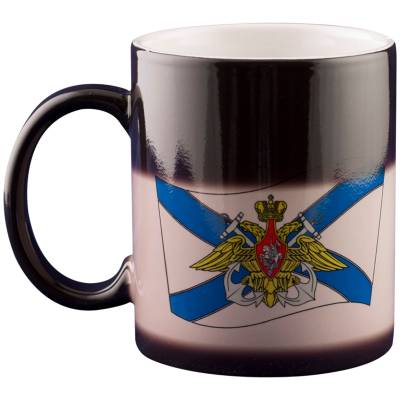 Кружка с символикой ВМФ России хамелеон черная (4601061) - HAKKI.RU