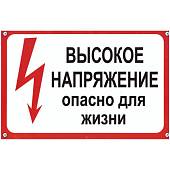 Табличка ( знак ) предупреждающая офисная Высокое напряжение опасно для жизни 30х19,5 см (4315008) - ВОЕНТОРГ ТЫЛОВИК