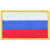 Нашивка ( шеврон патч patch ) тактическая флаг России ( триколор ) вышитая на липучке 7,8х5 желтая (2509025)  - ВОЕНТОРГ ТЫЛОВИК