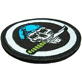 Нашивка ( шеврон патч patch ) тактическая Череп в берете с ножом в зубах вышитая на липучке D-8,5 черная (2509451) - ВОЕНТОРГ ТЫЛОВИК