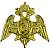 Эмблема ( знак ) петличная ( петлица ) ФСВНГ ( Росгвардия ) РФ 23 мм золотистая (2102985) - HAKKI