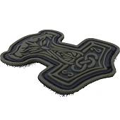 Нашивка ( шеврон патч patch ) тактическая Молот Тора 3D PVC ( пластизоль ) на липучке 5,8х7 черная (2504250) - ВОЕНТОРГ ТЫЛОВИК