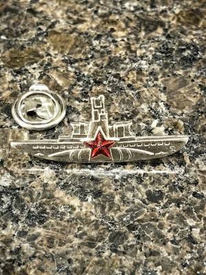 Знак фрачный КОМАНДИР ПОДВОДНОЙ ЛОДКИ на пимсе серебристый (2302202) - HAKKI.RU