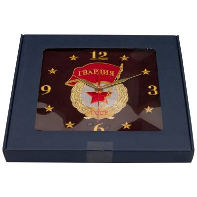 Часы настенные Гвардия СССР на бархате 35х35 (4102039) - HAKKI.RU