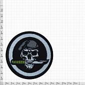Нашивка ( шеврон патч patch ) тактическая Череп в берете с ножами в зубах вышитая на липучке D-8,5 черная (2509401) - ВОЕНТОРГ ТЫЛОВИК