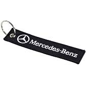 Брелок автомобильный марка MERCEDES-BENZ ( МЕРСЕДЕС-БЕНЗ) вышитый полоса ( лента ) 13х3 черный (4402982) - ВОЕНТОРГ ТЫЛОВИК