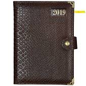 Ежедневник VIP 2019 датированный А5 19-20 176 л натуральная кожа с золотым срезом блока коричневый (4302958) - ВОЕНТОРГ ТЫЛОВИК