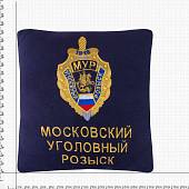 Подушка сувенирная с вышивкой МУР ( Московский Уголовный розыск ) РФ 35х35 синяя (4408036) - ВОЕНТОРГ ТЫЛОВИК