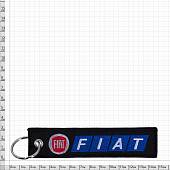 Брелок автомобильный марка FIAT ( ФИАТ ) вышитый полоса ( лента ) 13х3 черный (4402969) - ВОЕНТОРГ ТЫЛОВИК