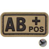 Нашивка ( шеврон патч patch ) тактическая Группа крови АB ( IV ) Rh+ 3D PVC ( пластизоль ) на липучке 5х2,5 песочная (2504089) - ВОЕНТОРГ ТЫЛОВИК