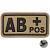 Нашивка ( шеврон патч patch ) тактическая Группа крови АB ( IV ) Rh+ 3D PVC ( пластизоль ) на липучке 5х2,5 песочная (2504089) - HAKKI