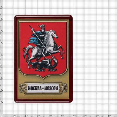 Магнит с символикой города Москва бордовый (4404014) - HAKKI.RU