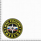 Нашивка ( шеврон ) на рукав МЧС России EMERCOM D-8,5 пластизолевая черная (2503992) - ВОЕНТОРГ ТЫЛОВИК