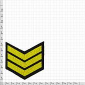Знак - годичка ( нашивка шеврон ) нарукавный за выслугу лет ( по годам службы ) 3 года вышитый на липучке (2508003) - ВОЕНТОРГ ТЫЛОВИК