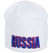 Шапка вязаная Russia на флисе (белая) (1409014) - ВОЕНТОРГ ТЫЛОВИК