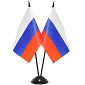 Подставка ( флагшток ) настольная для 2-х флагов 15х22 330 мм пластик черная (4707004)  - ВОЕНТОРГ ТЫЛОВИК